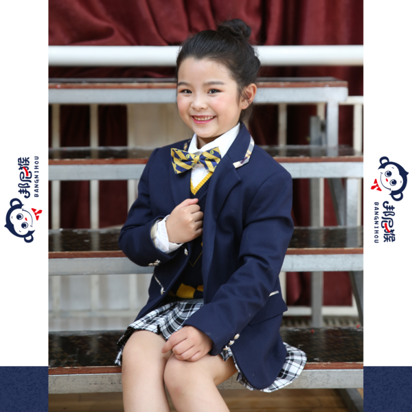 邦尼猴学院风藏蓝色制服套装女款